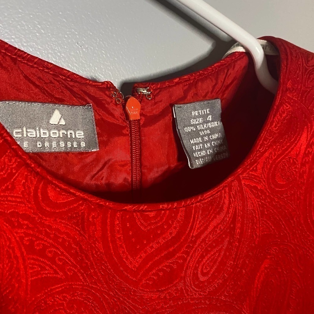 Vintage Liz Claiborne 100% Silk Dress Size 4 - Picture 3 of 7